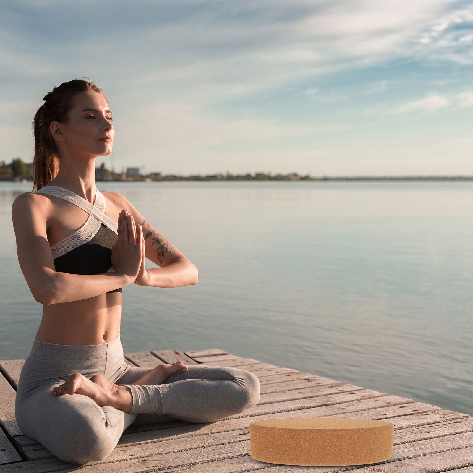 Yoga Block Cork - Bloque de Yoga Ovalado de Corcho,