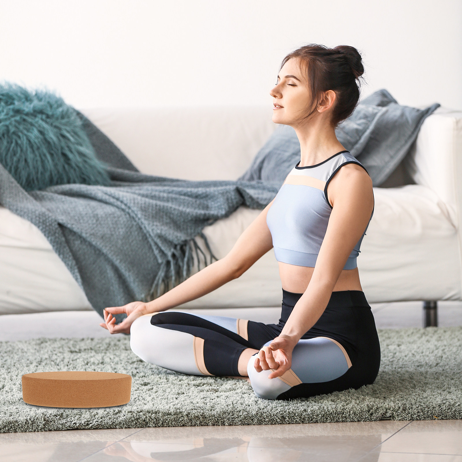 Yoga Block Cork - Bloque de Yoga de Corcho Ovalado,