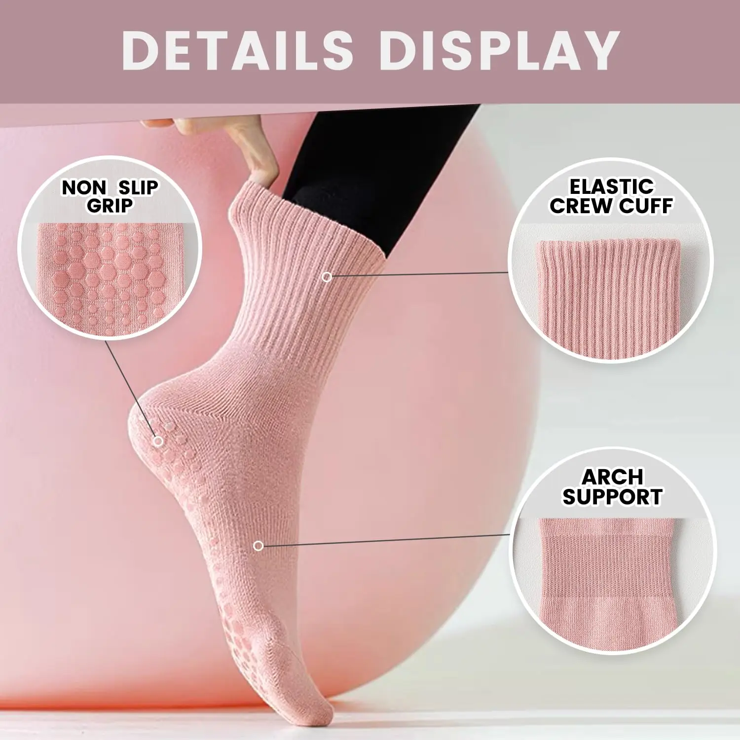 4 pares de calcetines de yoga  - Pilates & Yoga Reversible Mockneck Sweatshirt reseña y precio
