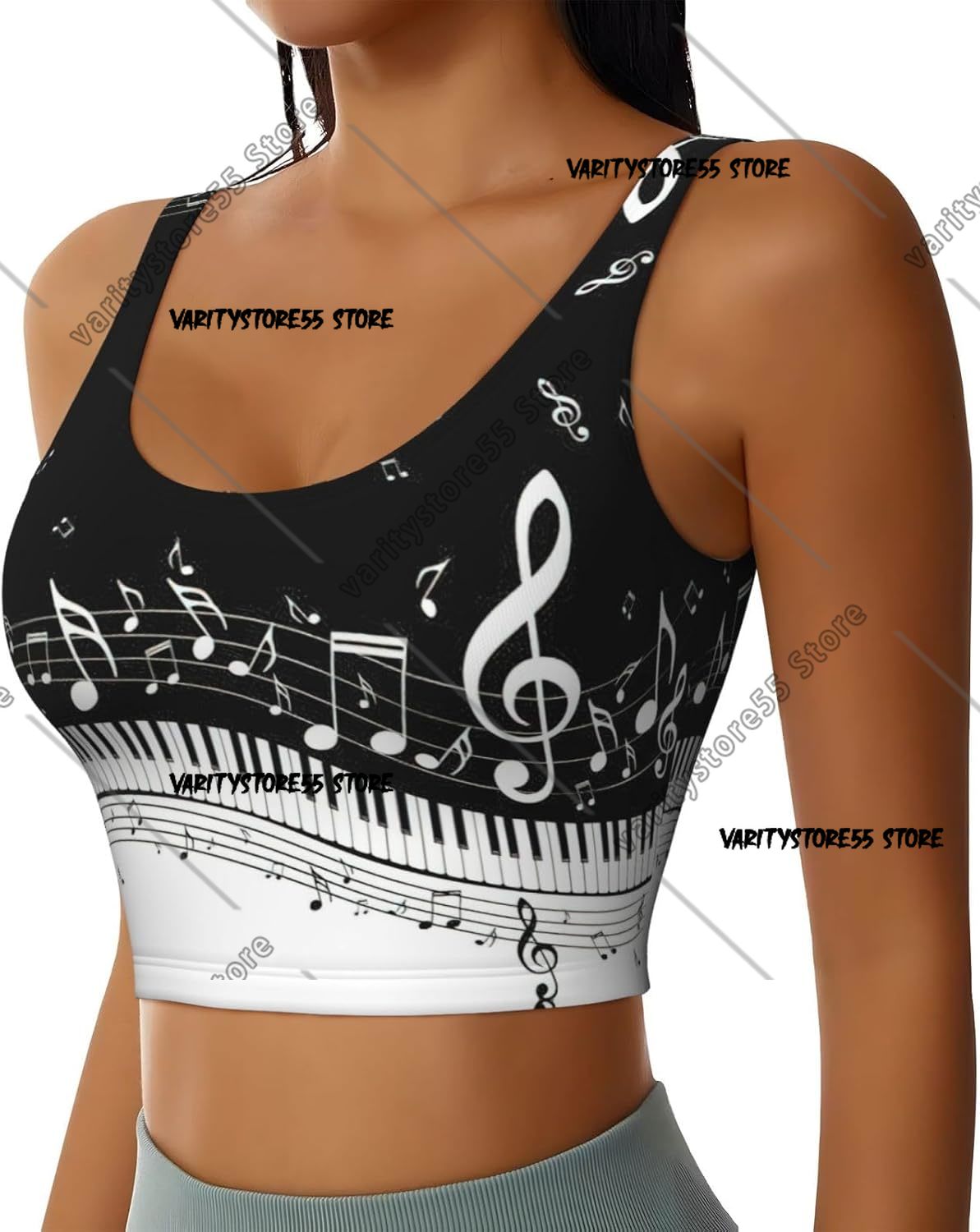Teclas de piano con notas musi - Pilates Yoga Music reseña y precio