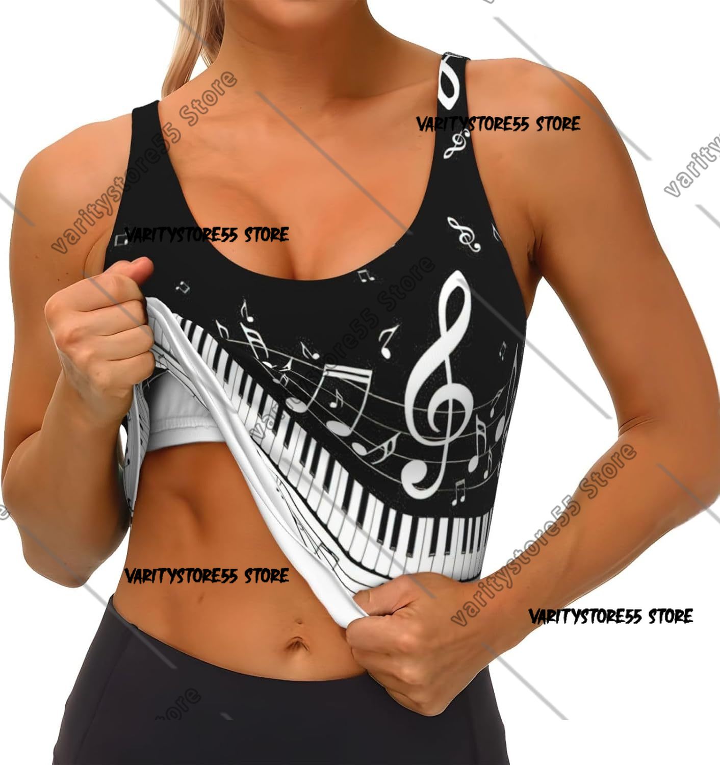 Teclas de piano con notas musi - Pilates Yoga Music reseña y precio